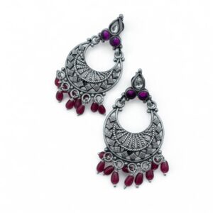 Get Amethyst Shadow Drops Chandbali Earrings