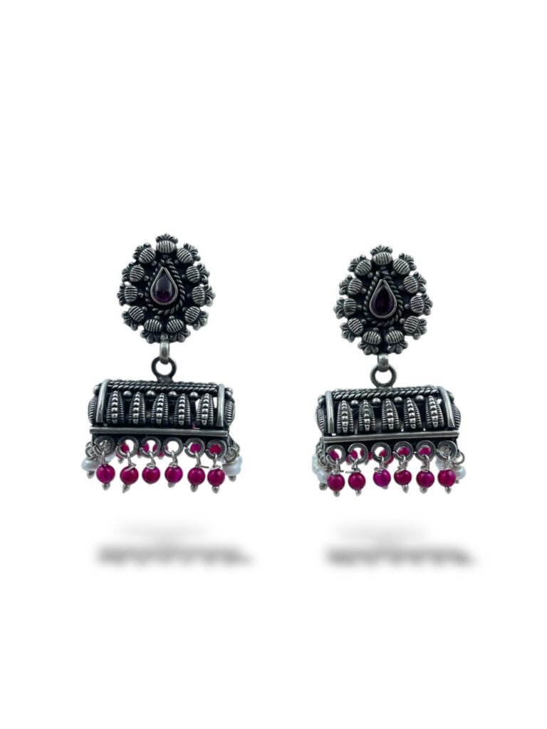 Barrel Bead Jhumka Earrings