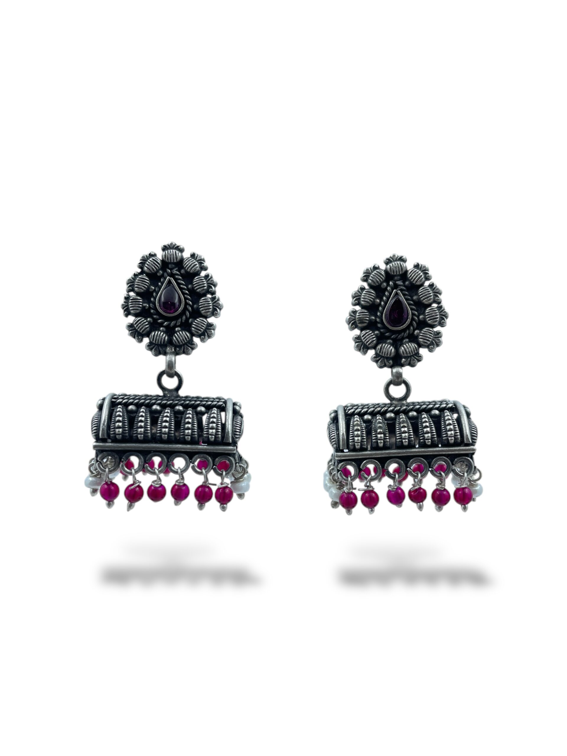 Barrel Bead Jhumka Earrings