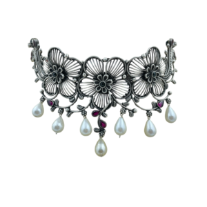 Glamorous Bridal Floral Filigree Choker