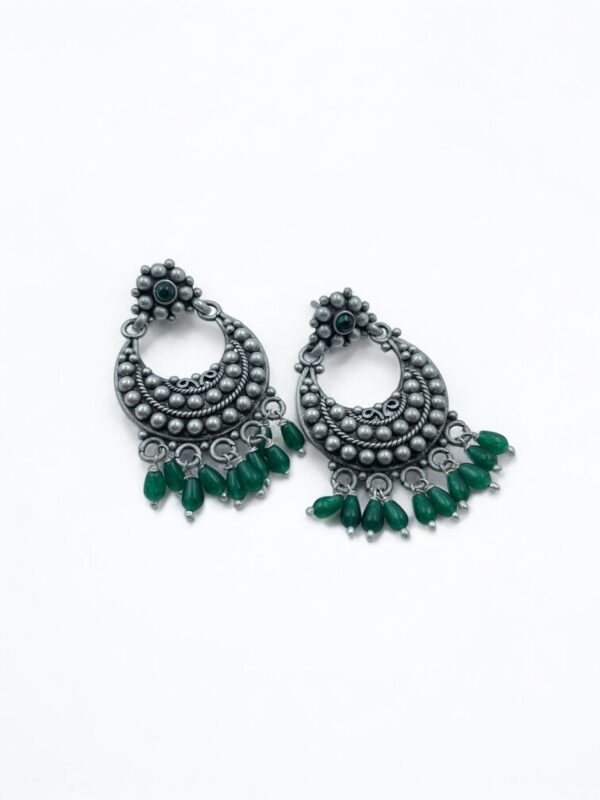 Elegant Floral Dot Chandbali Earrings