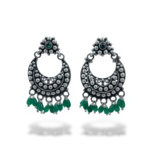Buy Elegant Floral Dot Chandbali Earrings
