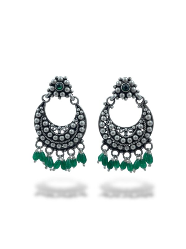 Buy Elegant Floral Dot Chandbali Earrings