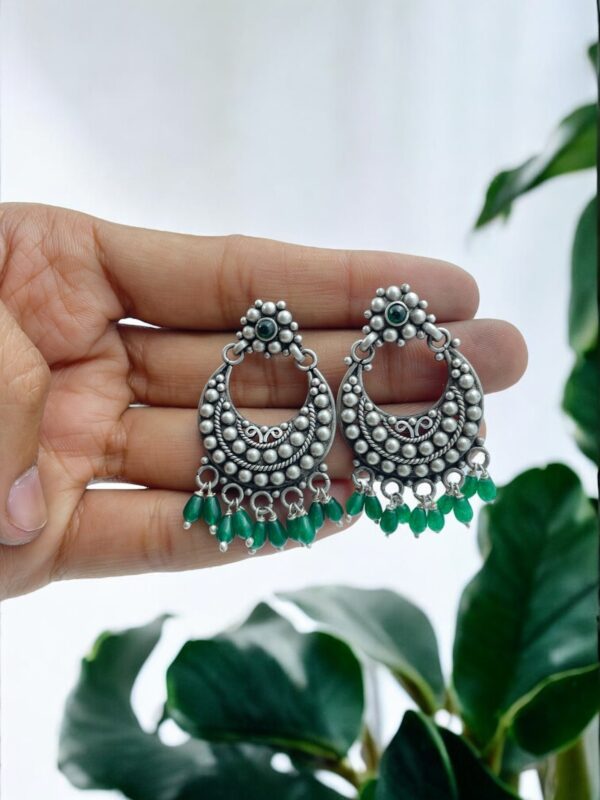 Floral Dot Chandbali Earrings