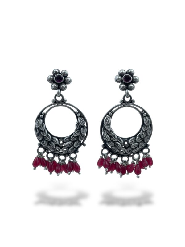 Beautiful Leaf Design Chandbali Earrings