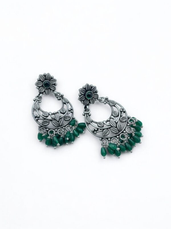 Emerald Bead Floral Chandbalis