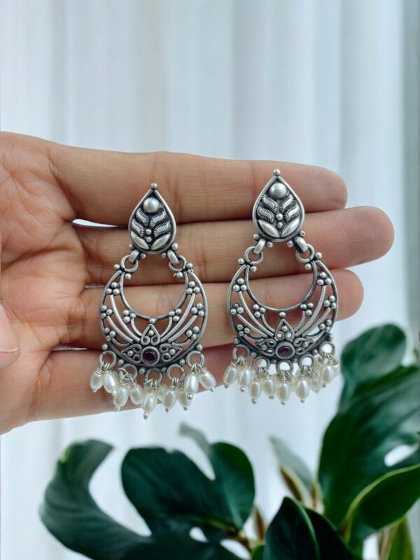 Simple Ethereal Dewdrop Arches Chandbali Earrings