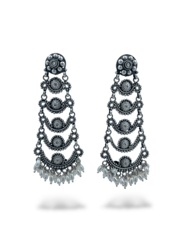 Long Featured Floral Cascade Earrings