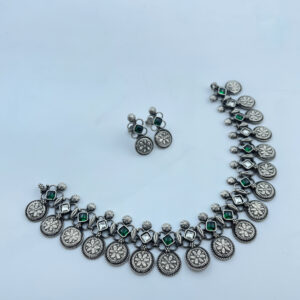 Get Floral Coin Necklace with Earrings