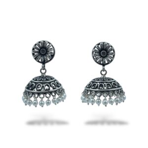 Floral Filigree Jhumka Earrings
