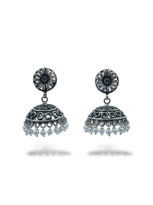 Floral Filigree Jhumka Earrings