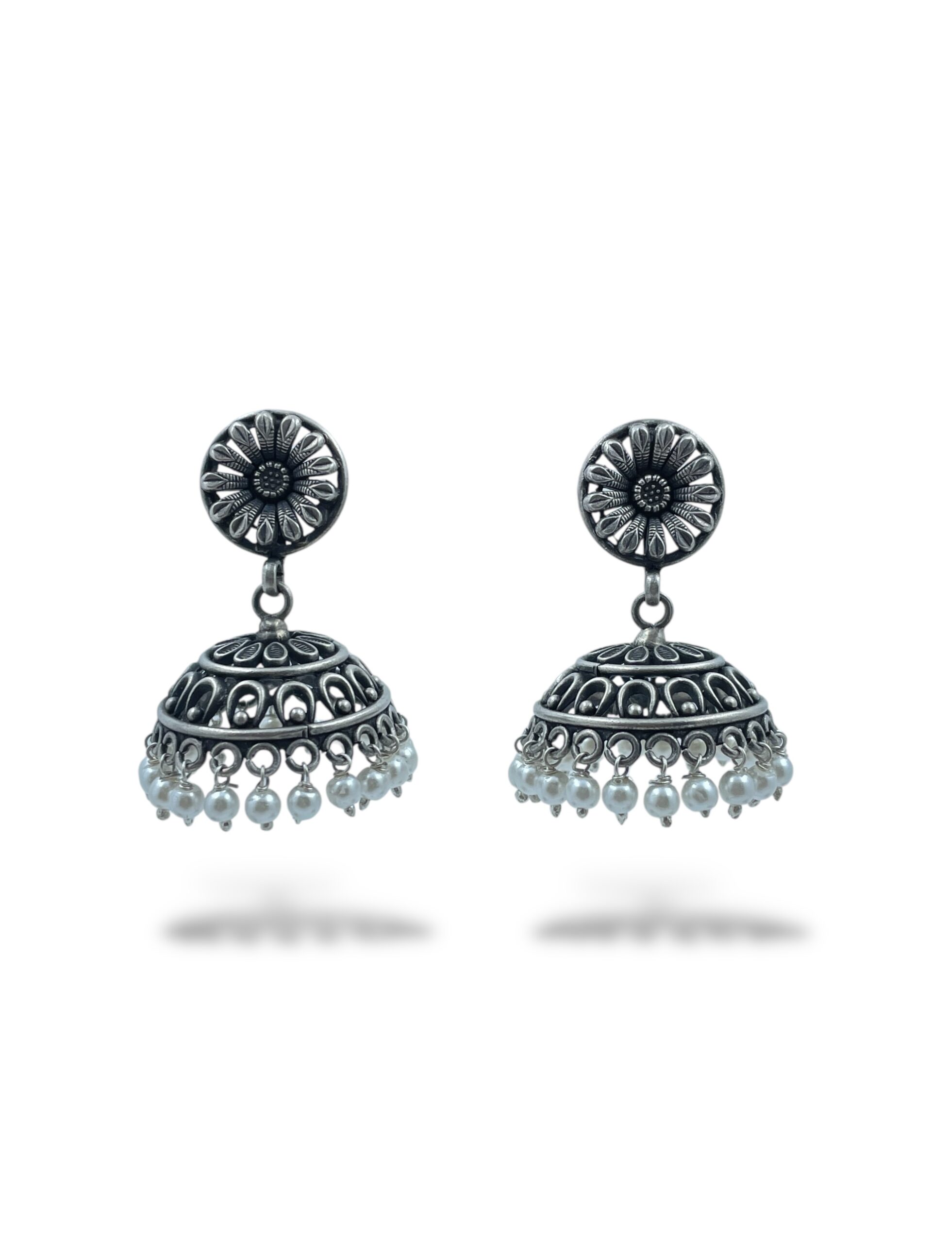 Floral Filigree Jhumka Earrings