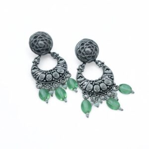 Purchase Floral Jali Green Drop Chandbali Earrings