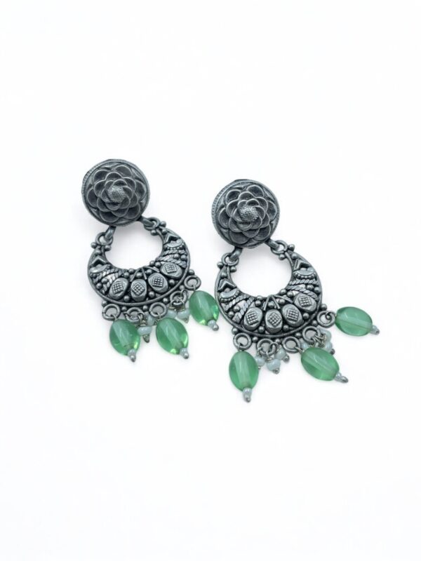 Purchase Floral Jali Green Drop Chandbali Earrings