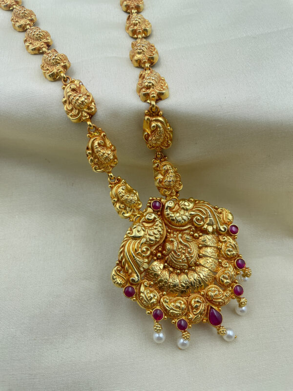 Get Bridal Gold Plated Peacock Pendent Long Necklace