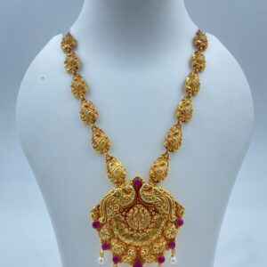 Simple Gold Plated Peacock Pendent Long Necklace