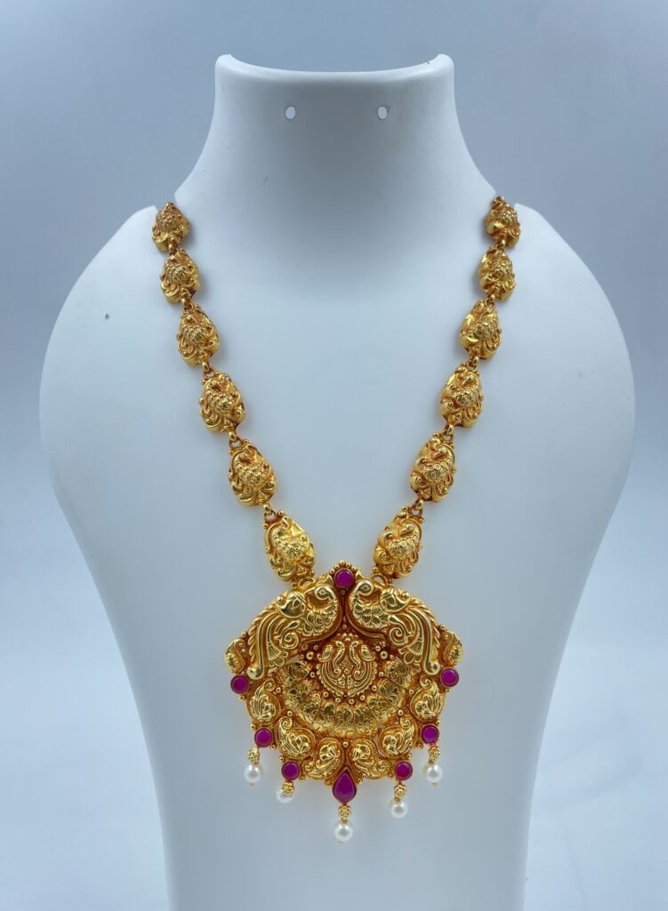 Simple Gold Plated Peacock Pendent Long Necklace