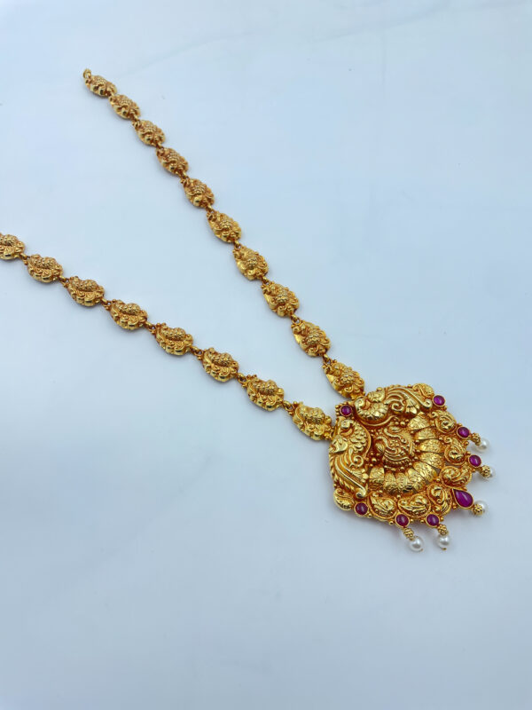 Bridal Gold Plated Peacock Pendent Long Necklace