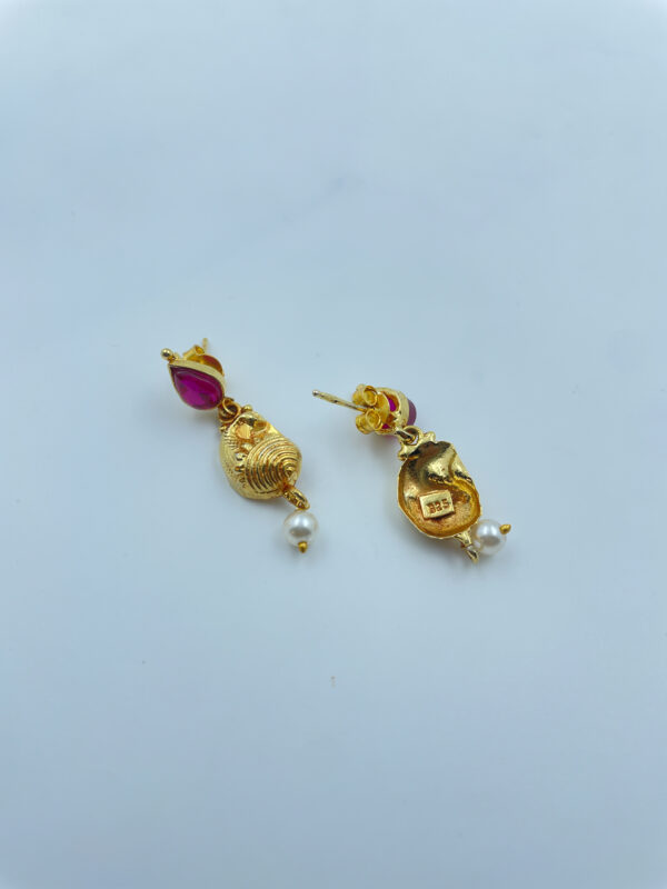 Buy Gold Plated Pink Kemp Laxmi Earrings