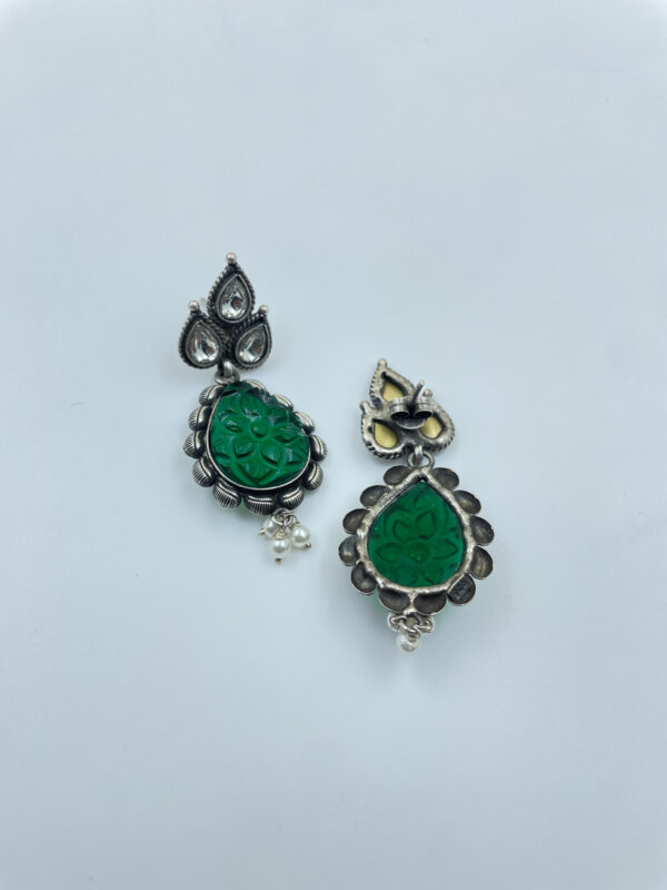 Purchase Green Carving Stone Earrings