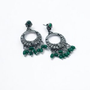 Buy Green Sage Drops Chandbali Earrings