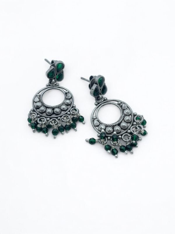 Get Green Stone Timeless Chandbali Earrings
