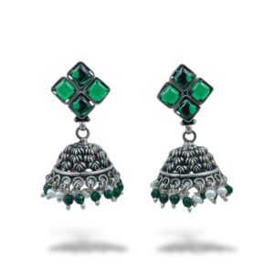 Shop Opulent Floral Pearl Beaded Jhumka Earrings