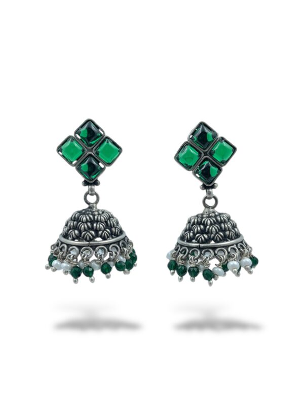 Shop Opulent Floral Pearl Beaded Jhumka Earrings