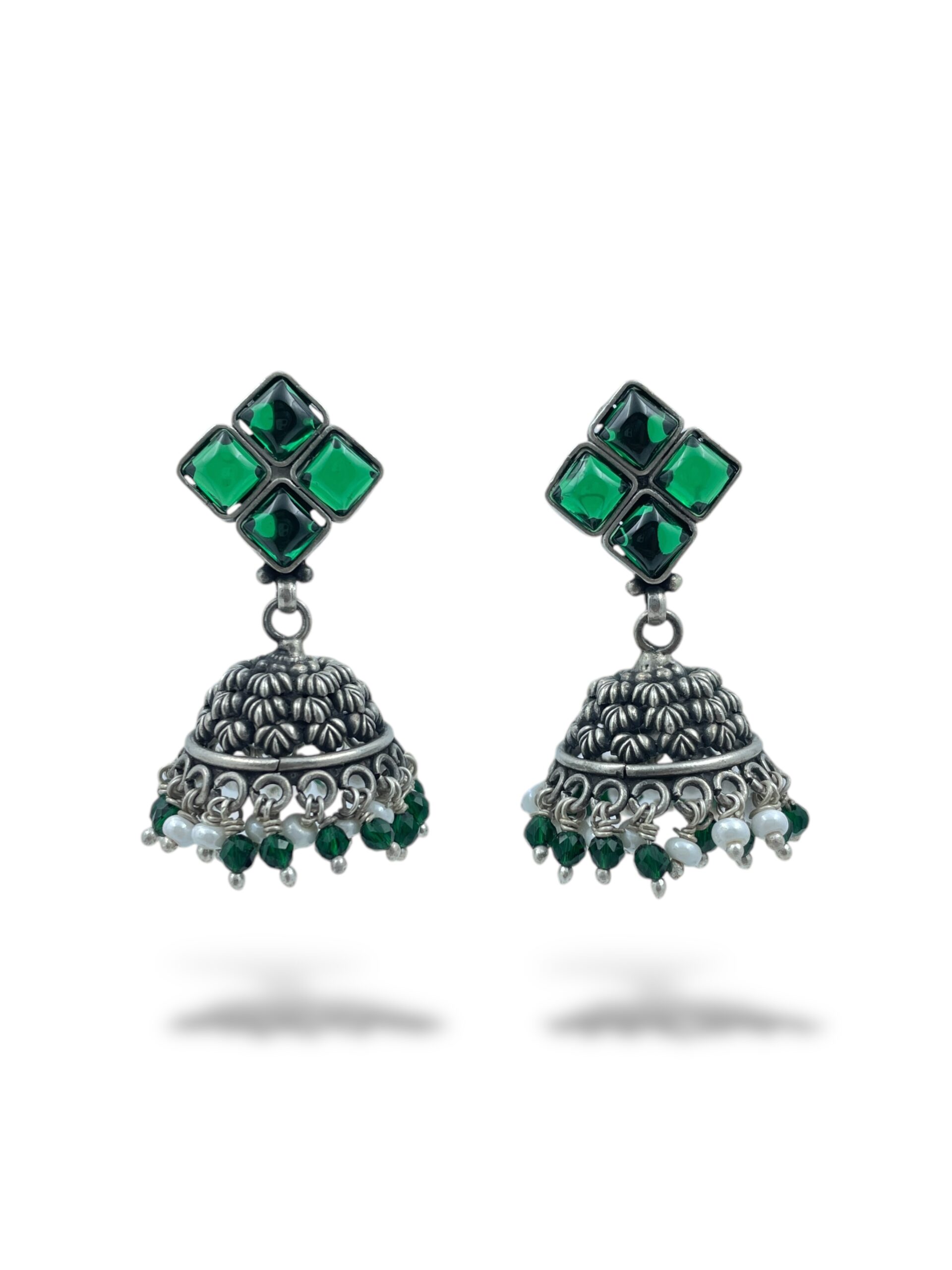 Shop Opulent Floral Pearl Beaded Jhumka Earrings
