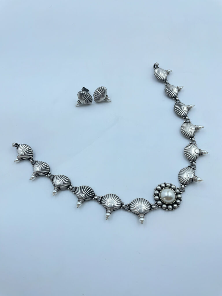 Get Oyster Shell Pearl Necklace with Earrings