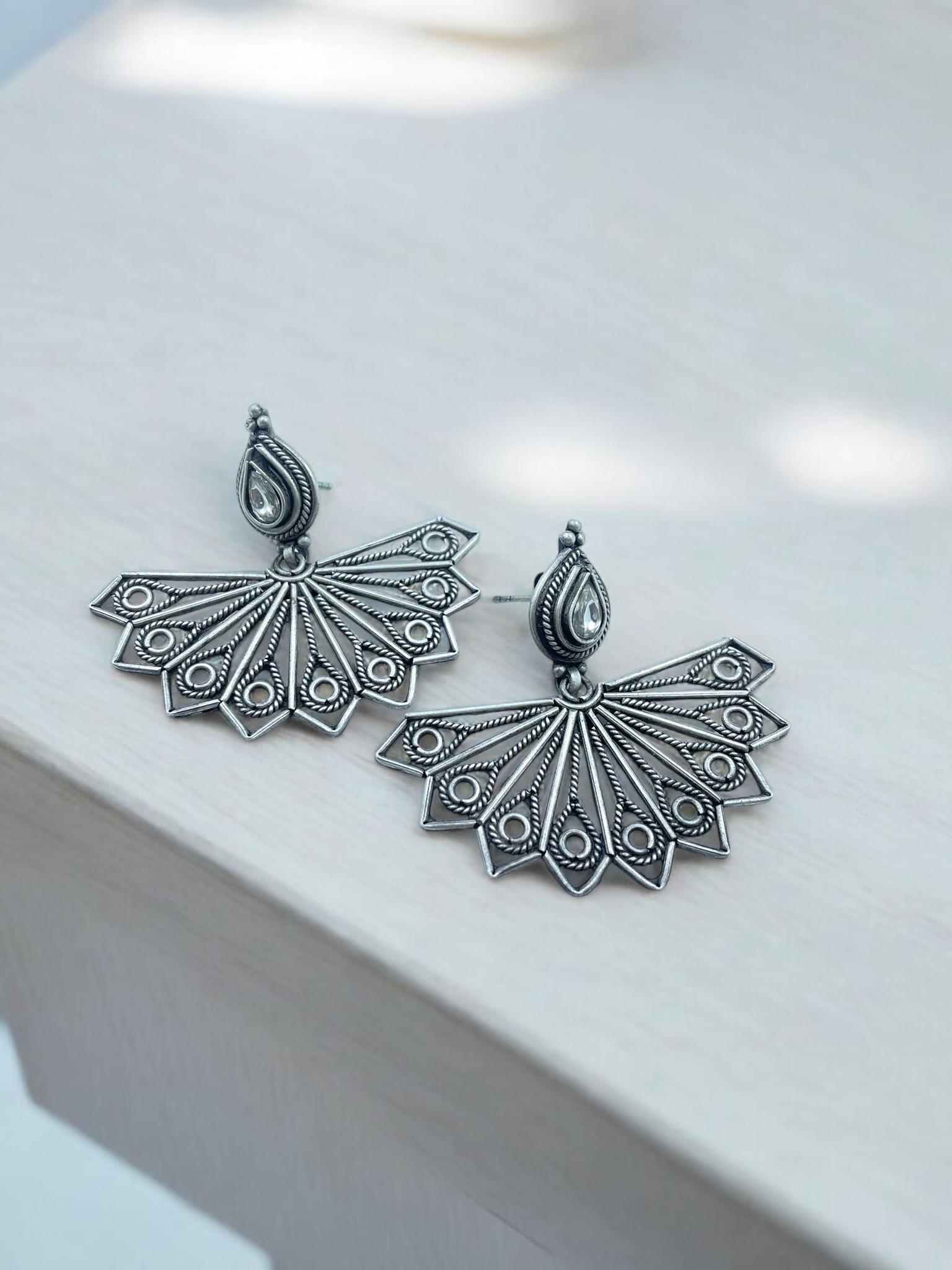 Patterned Wing Drops Earrings
