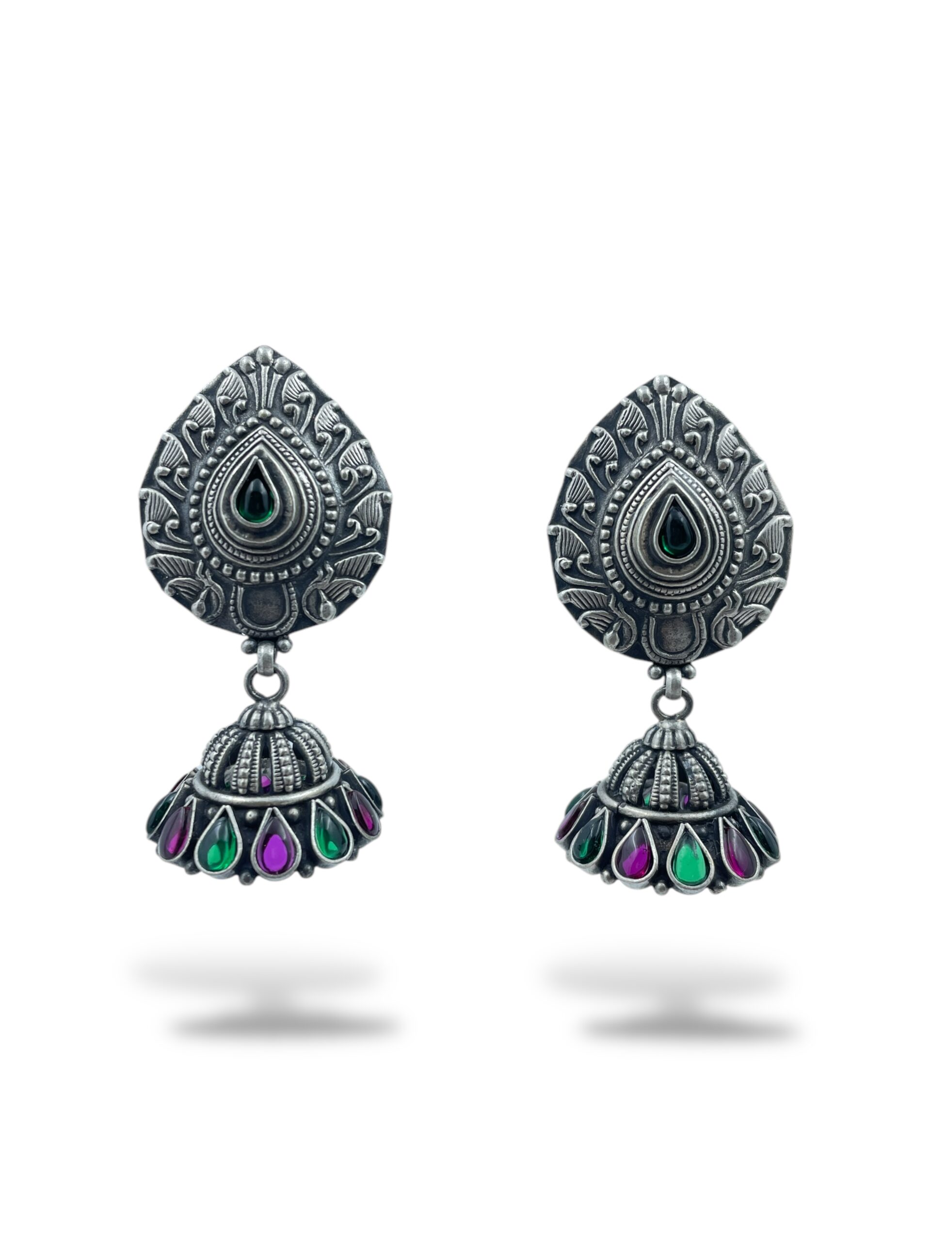 Colorful Pear drop Jhumka Earrings
