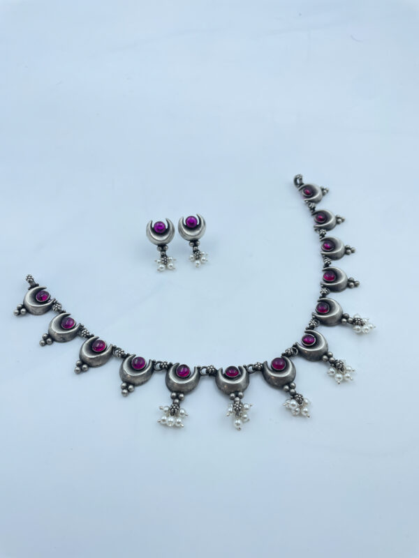 Buy Pink Chand Neaclace with Earrings