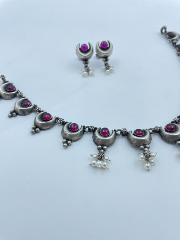 Beautiful Pink Chand Neaclace with Earrings