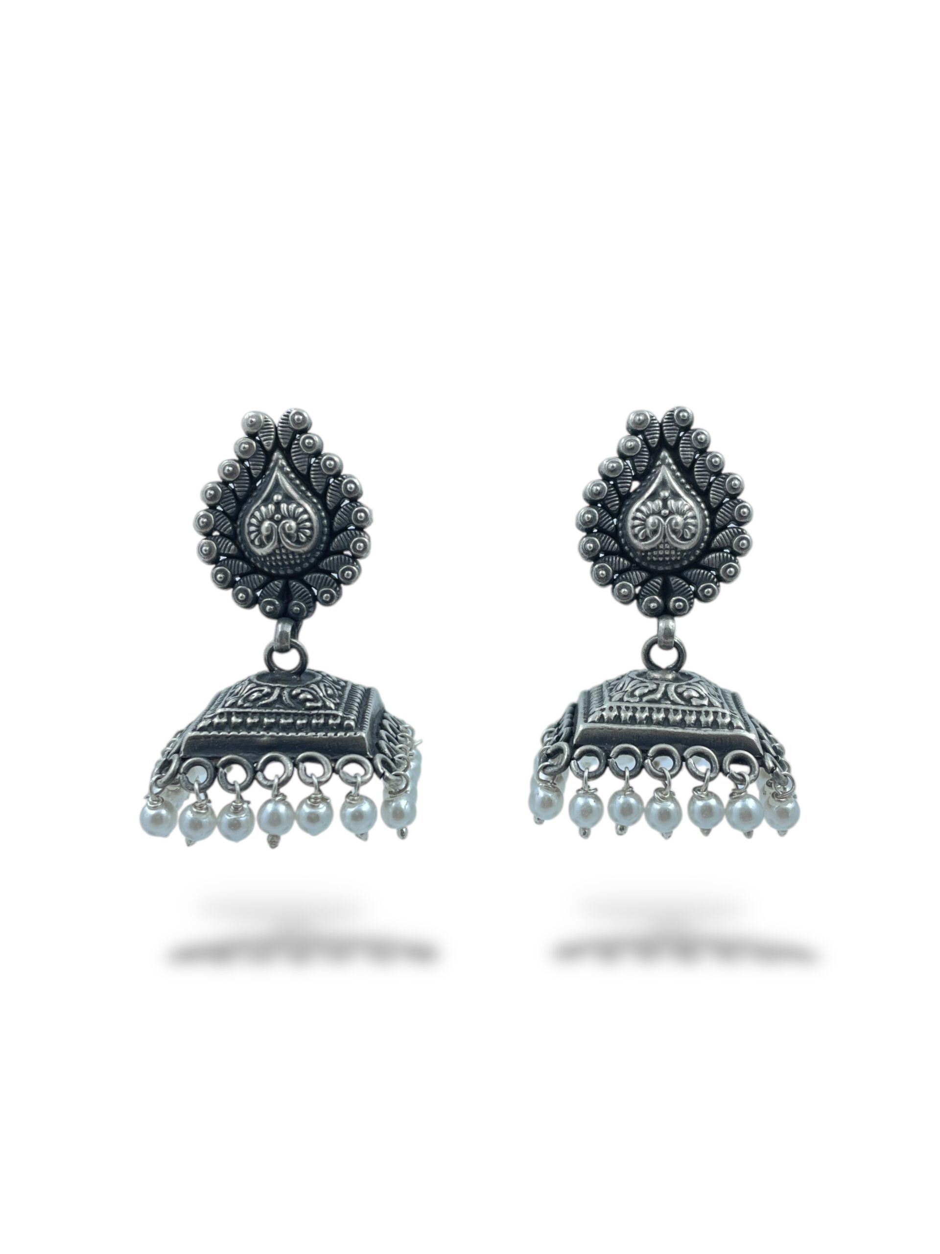 Snap up Square Floral Jhumka Earrings