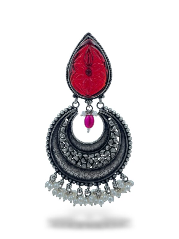 Shop Teardrop Red Carving Stone Crescent Pendant