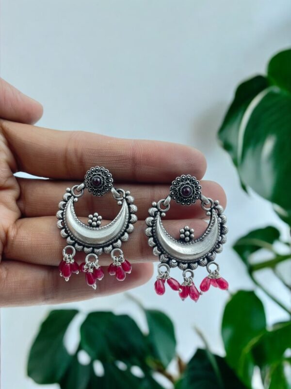 New Featured Red Pearl Chandbali Earrings
