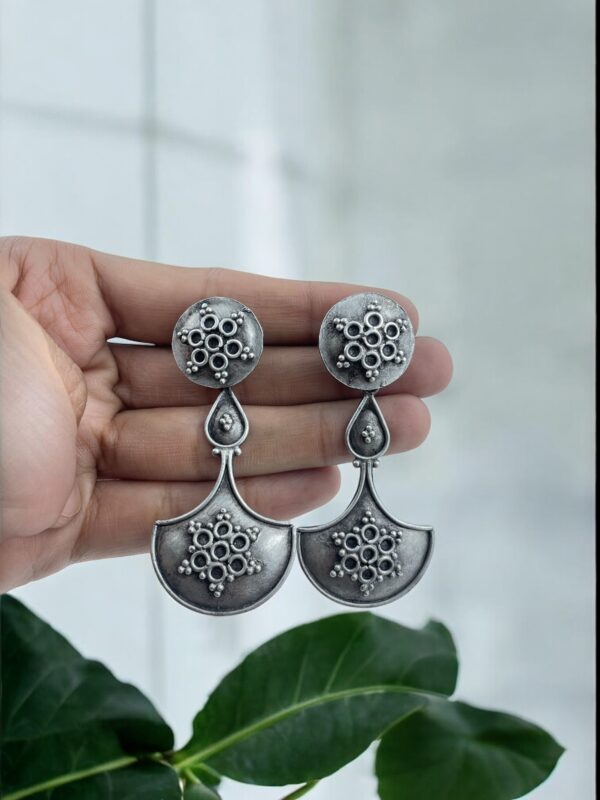 Silver Tribal Dangle Earrings