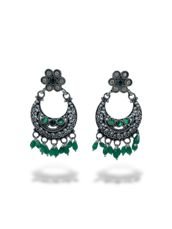 Buy Silver Twilight Filigree Chandbali Earrings