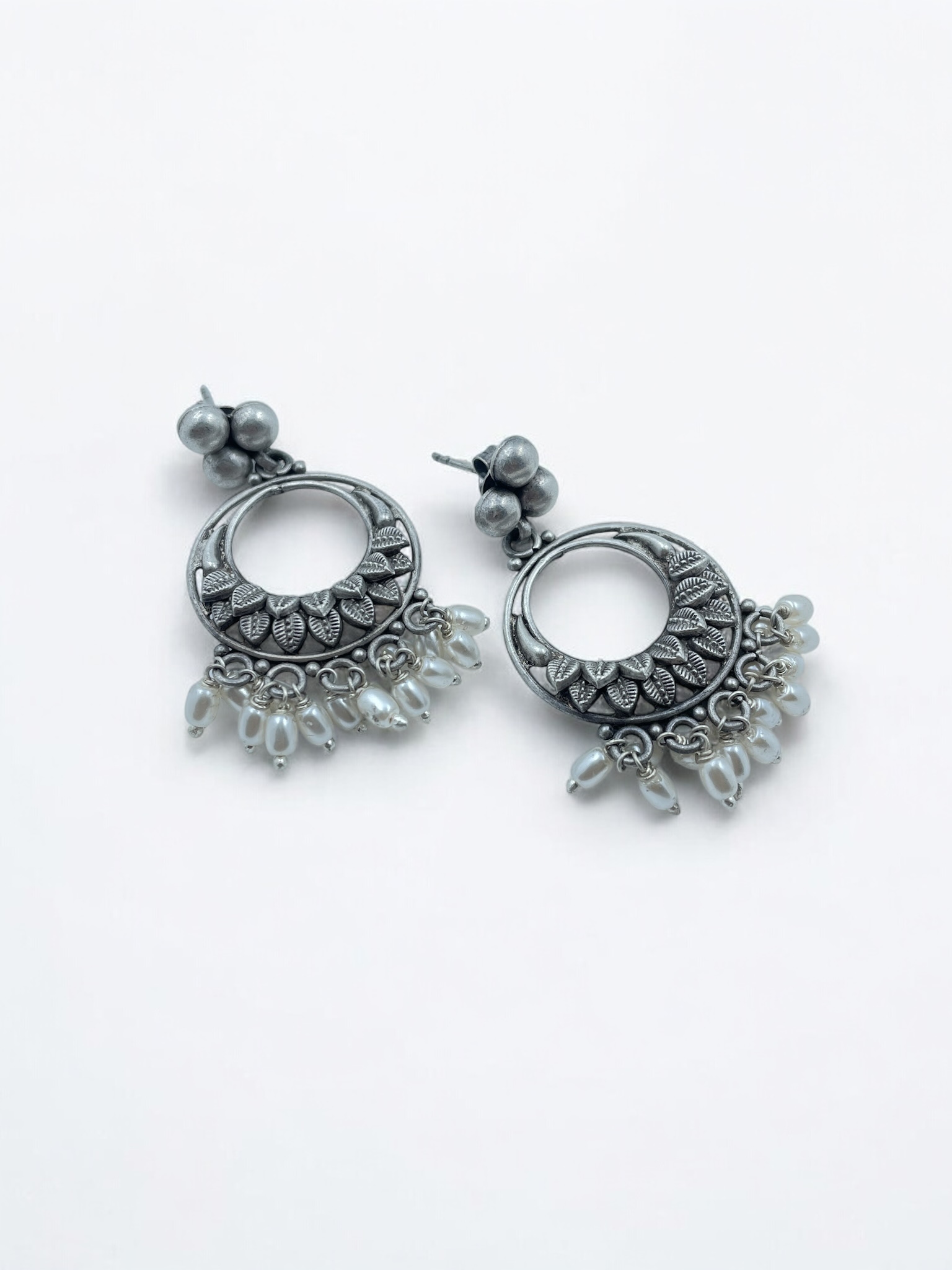 Simple Twilight Seed Pearls Chandbali Earrings