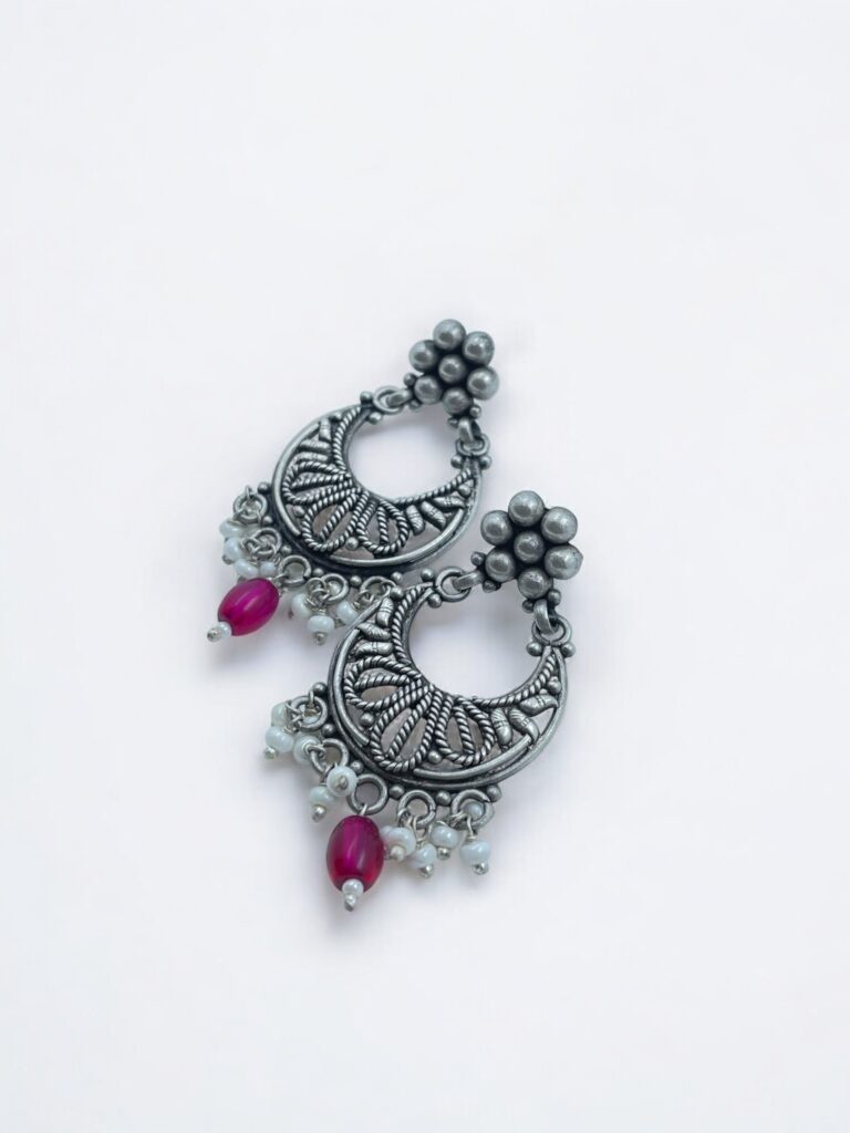 Pearl Crescent Chandbali Earrings