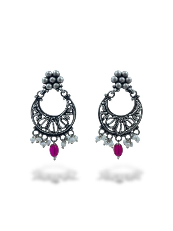 Beautiful Pearl Crescent Chandbali Earrings