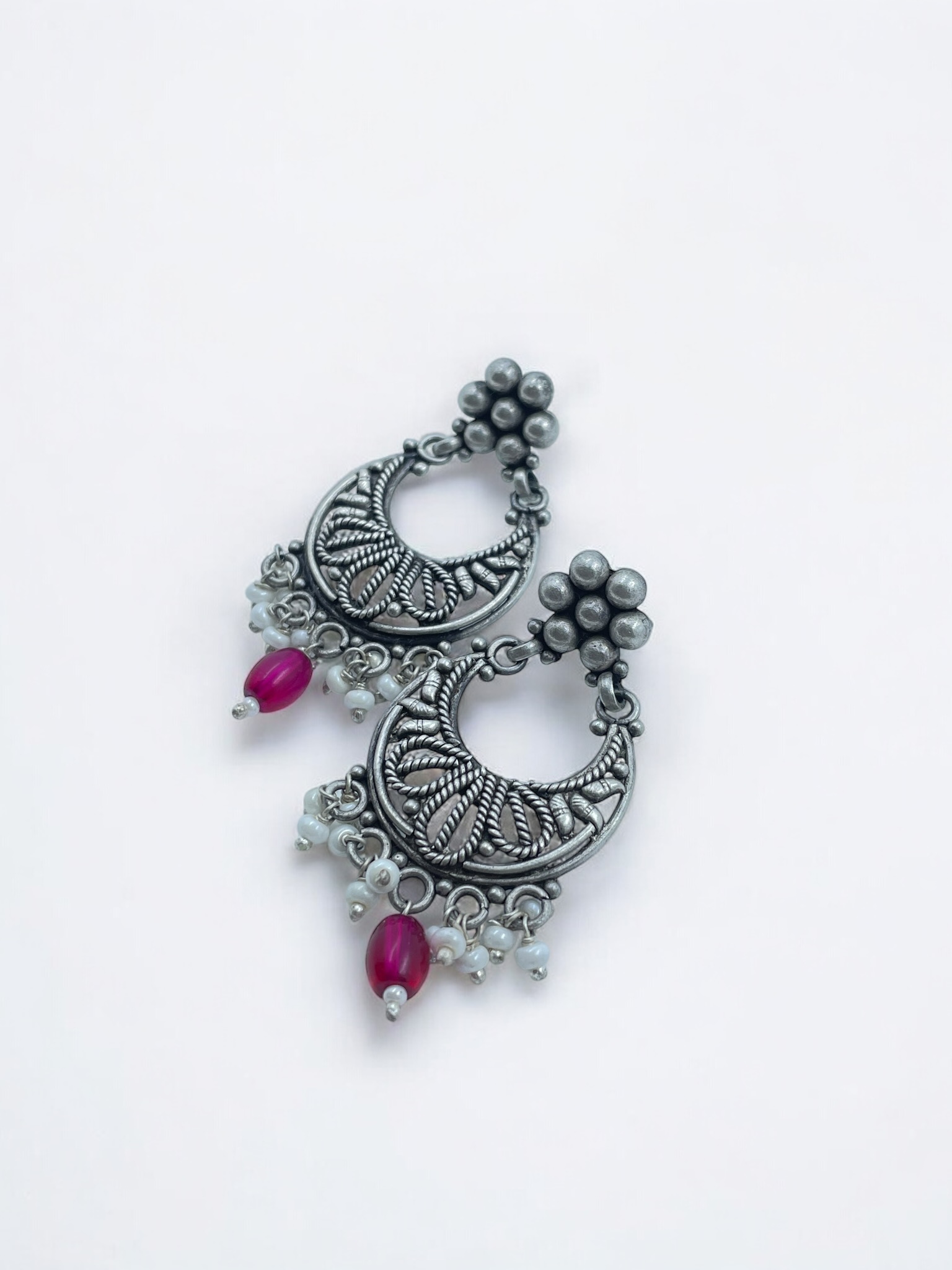 Pearl Crescent Chandbali Earrings