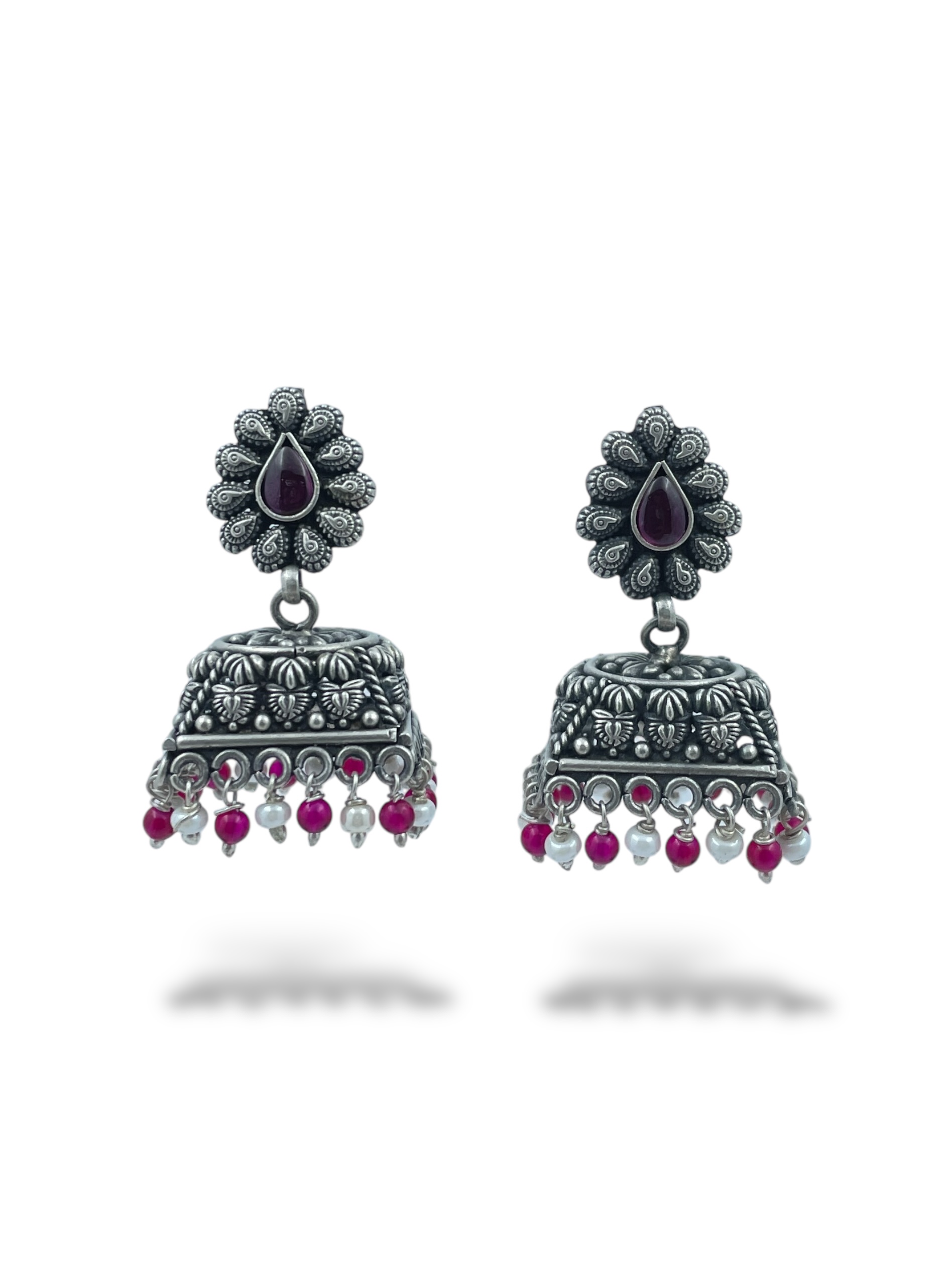 Verdant Temple Square Drop Jhumka Earrings