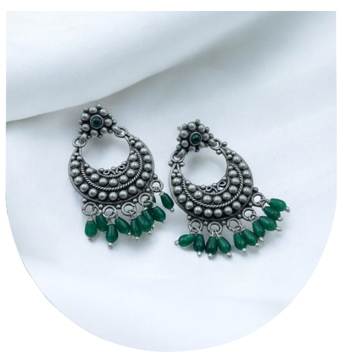 Twilight Filigree Chandbali Earrings