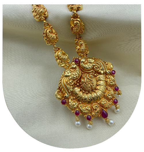 Gold Plated Peacock Pendent Long Necklace