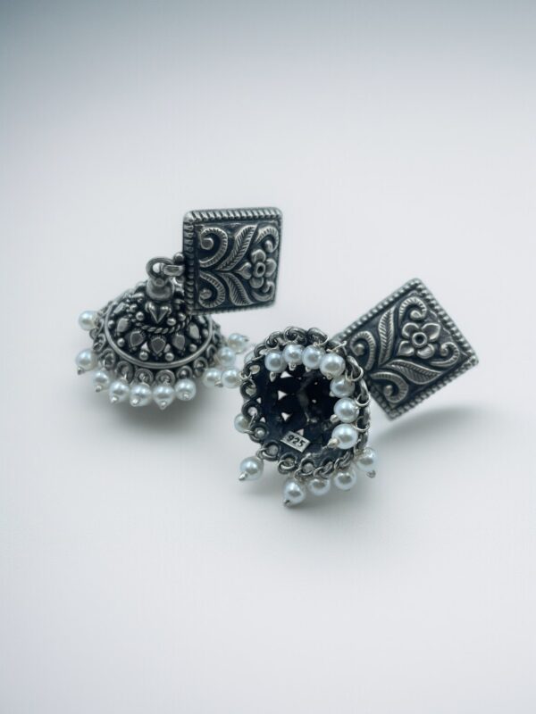 Antique Temple Drops Jhumka - Image 4
