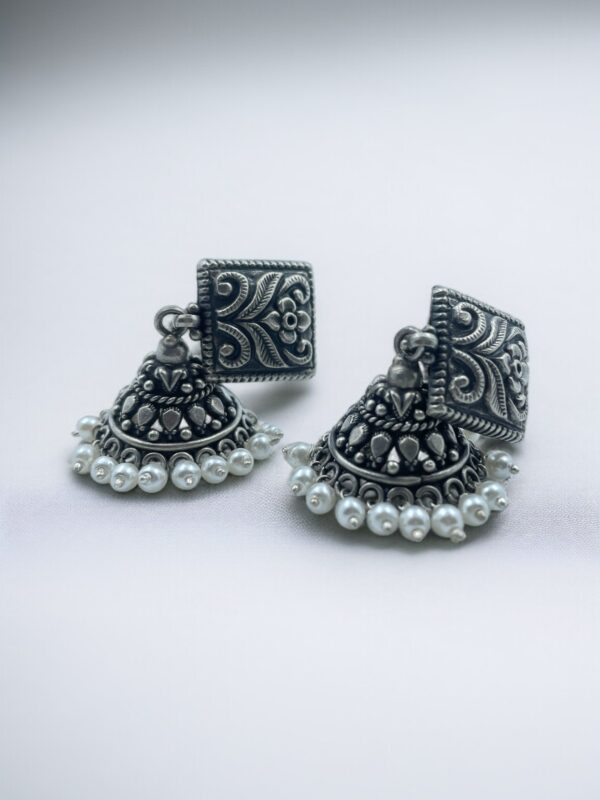 Antique Temple Drops Jhumka - Image 2