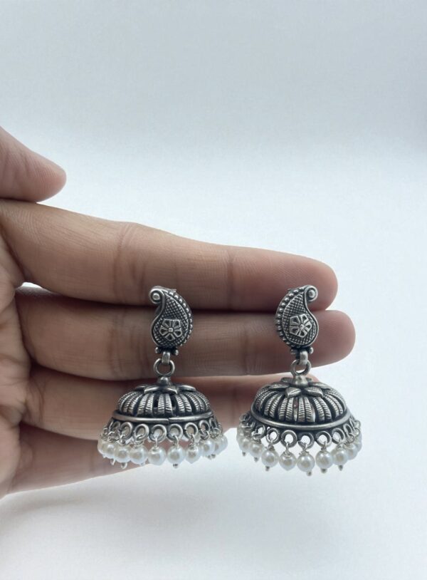 Elegant Temple Jhumka in 925 Silver
