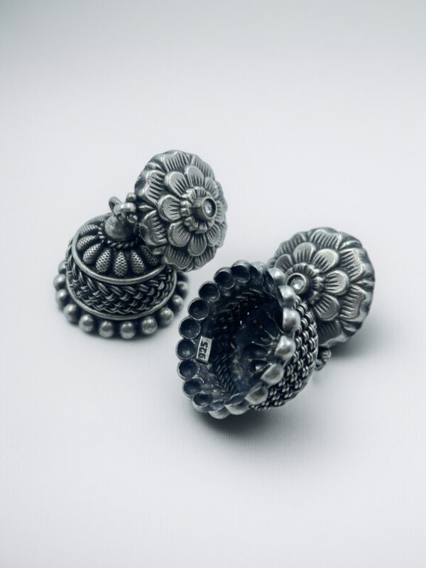 Floral Bell Design Jhumka Earrings - Image 3